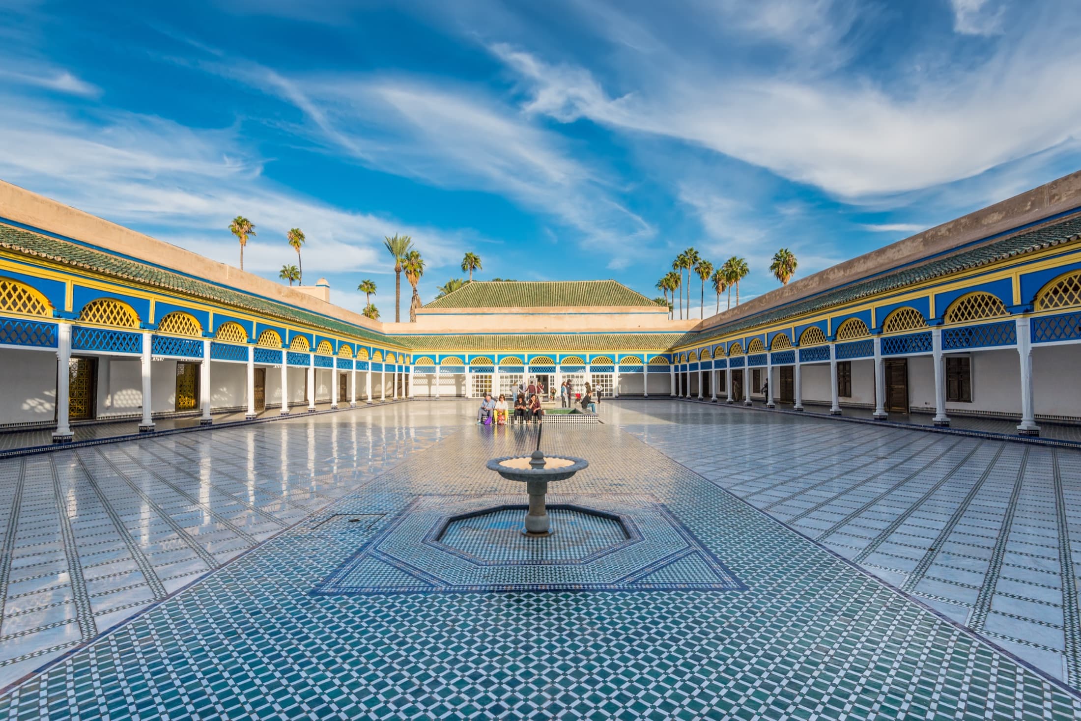 Overview of Bahia Palace courtyard